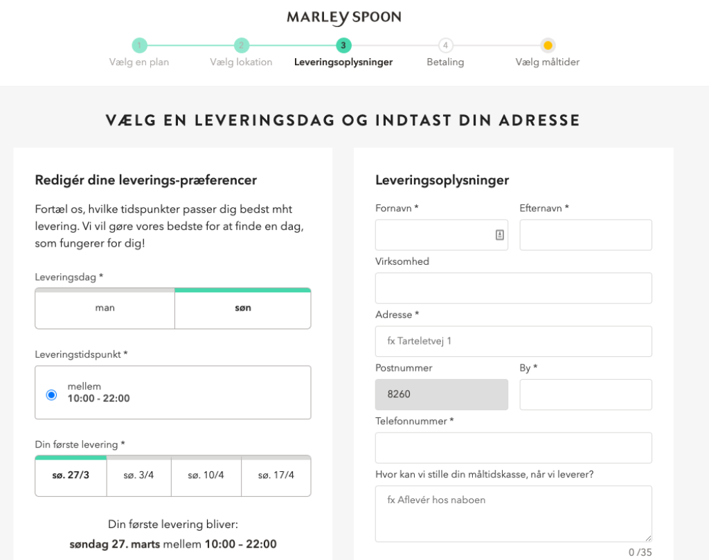 Leveringsoplysninger