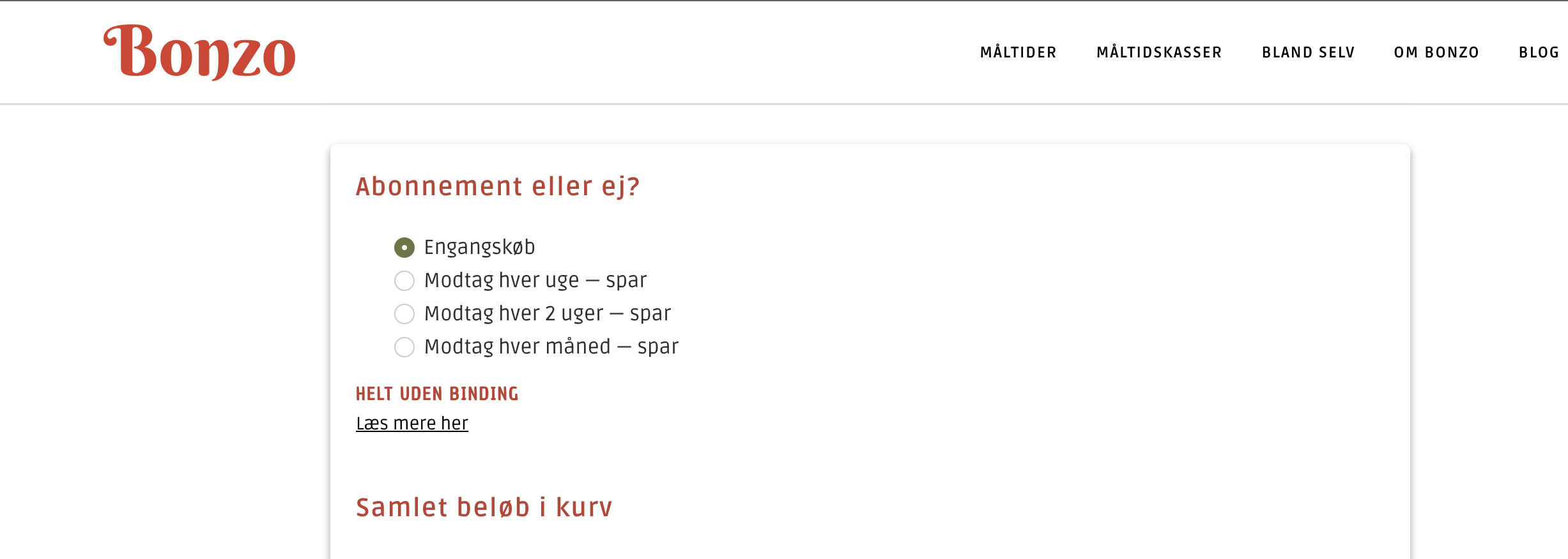 Bestilling hos Bonzo Danmark